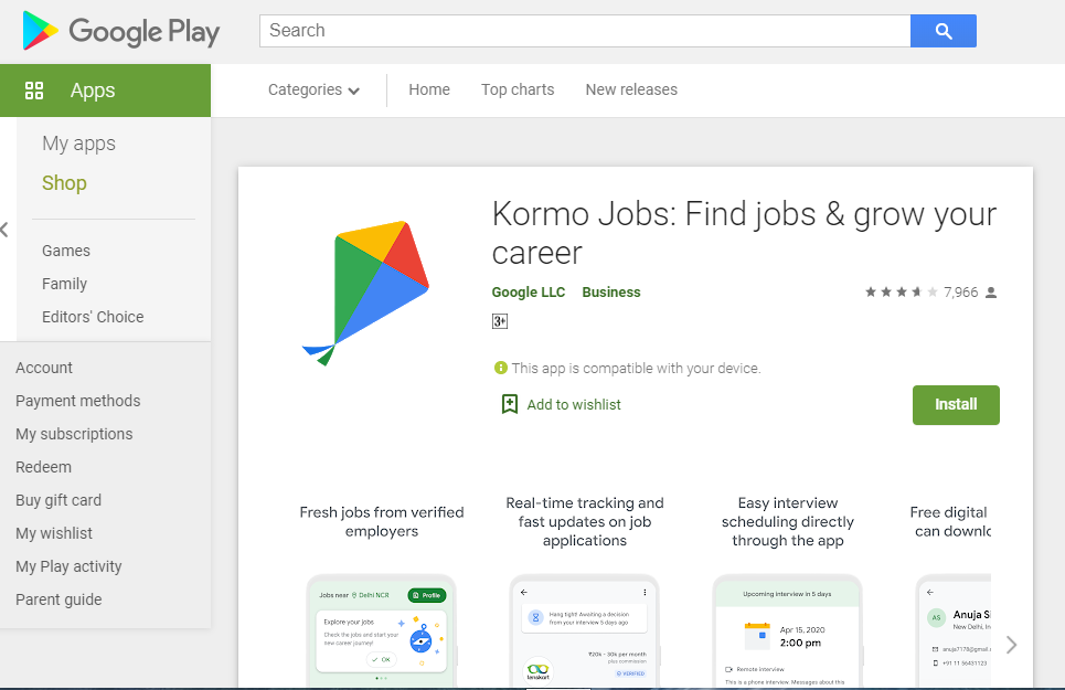 Kormo Jobs at google play